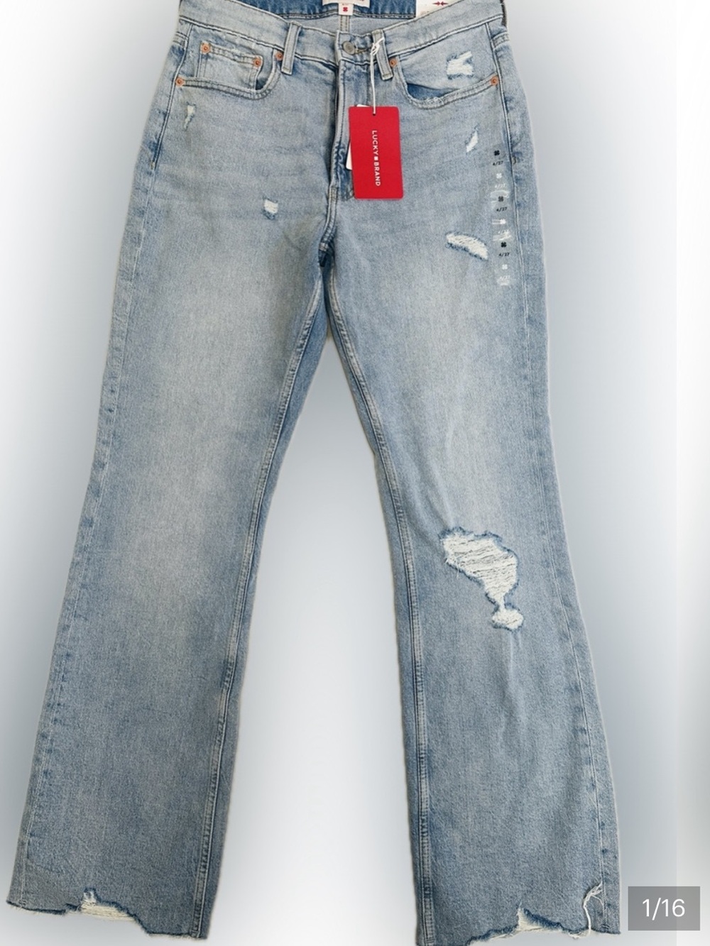 Lucky Brand Light Blue Distressed Flare Jeans